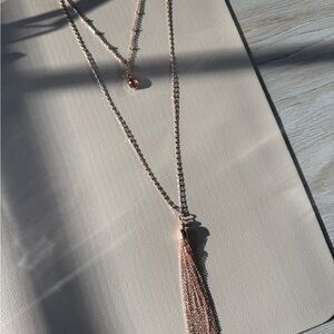 Elegant Rose Gold Tassel Necklace